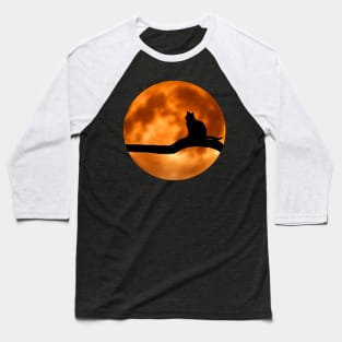 Cat Moon Baseball T-Shirt